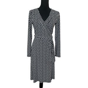 Banana Republic Small black and white long sleeve wrap dress